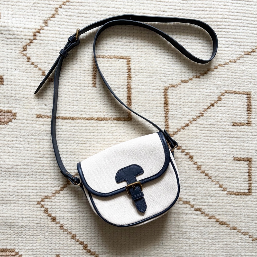 J. Crew Classic Small Saddle Crossbody Bag Canvas